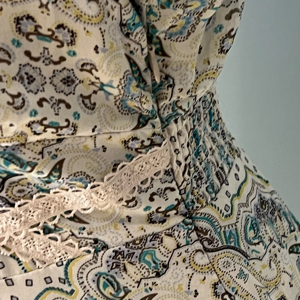 Free People Moonlight Bay mini dress | blue & white paisley print | size 8 - Picture 6 of 15